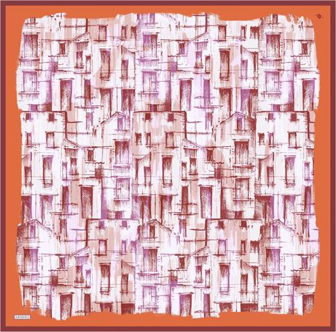 Armine Soyut Desenli Saf İpek Sura Eşarp 9350D 23