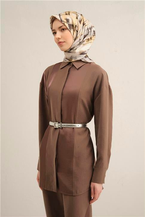 Armine Soyut Desenli Saf İpek Twill Eşarp 9350D 31