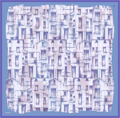 Armine Soyut Desenli Saf İpek Twill Eşarp 9350D 51 