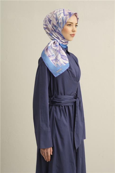 Armine Soyut Desenli Saf İpek Twill Eşarp 9350D 51 