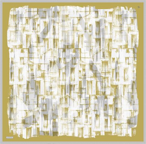 Armine Soyut Desenli Saf İpek Twill Eşarp 9350D 85