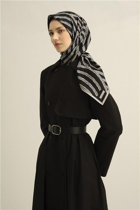 Armine Klasik Desenli Saf İpek Sura Eşarp 9351D 55