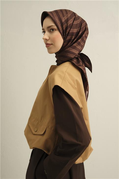 Armine Klasik Desenli Saf İpek Sura Eşarp 9351D 84