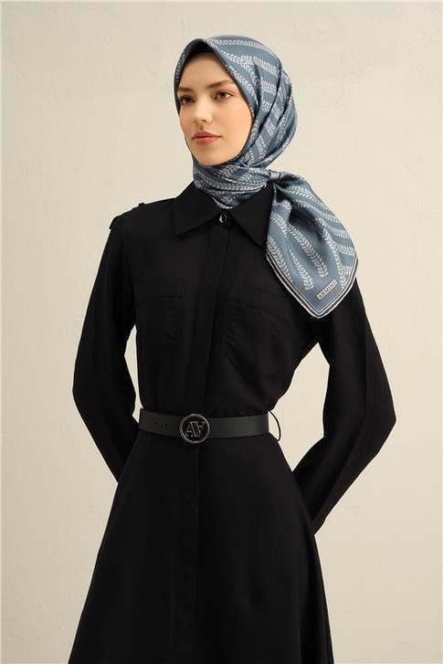 Armine Klasik Desenli Saf İpek Twill Eşarp 9351D 39