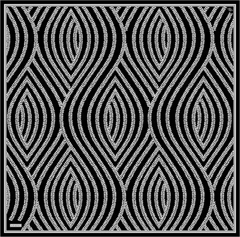 Armine Klasik Desenli Saf İpek Twill Eşarp 9351D 55