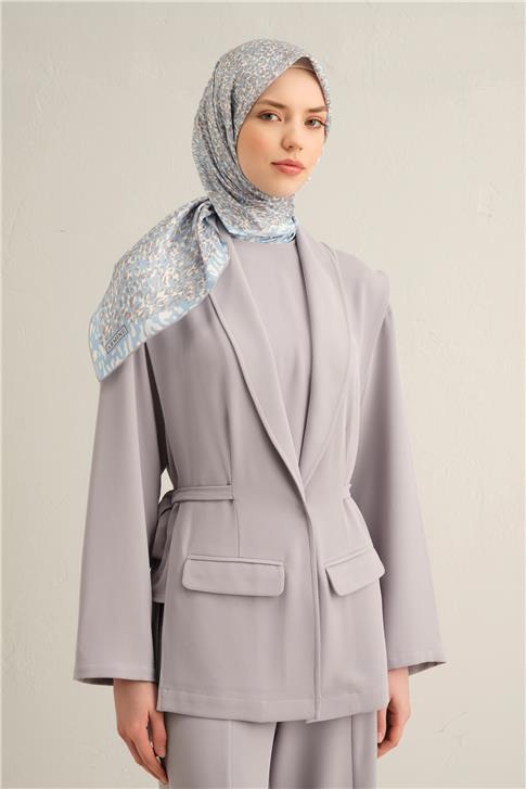 Armine Leopar Desenli Saf İpek Sura Eşarp 9352D 04