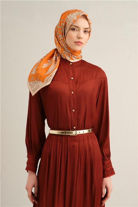 Armine Çiçek Desenli Saf İpek Sura Eşarp 9353D 05