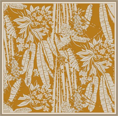 Armine Çiçek Desenli Saf İpek Twill Eşarp 9353D 05