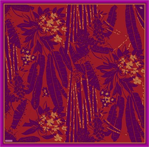 Armine Çiçek Desenli Saf İpek Twill Eşarp 9353D 07