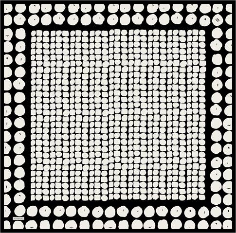 Armine Geometrik Desenli Saf İpek Twill Eşarp 9354D 82