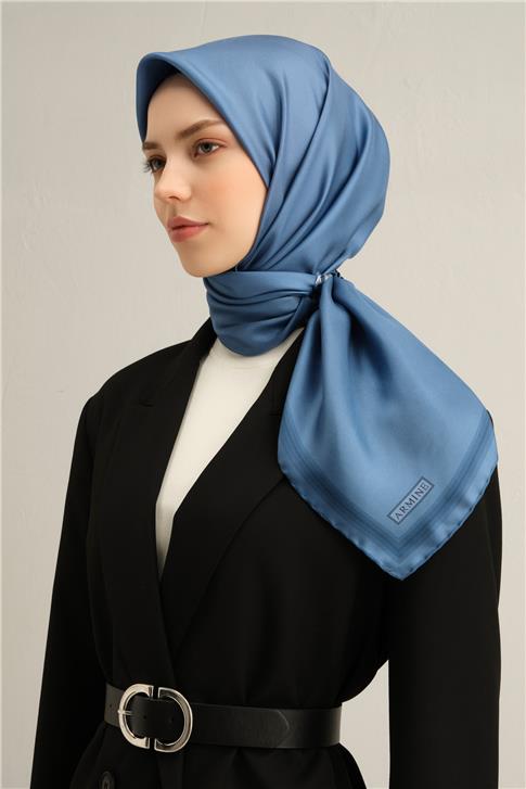 Armine Klasik Desenli Saf İpek Twill Eşarp 9356D 15