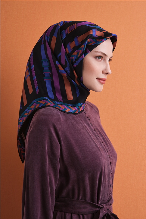 Armine Jakarlı İpek Eşarp 9607D 53 