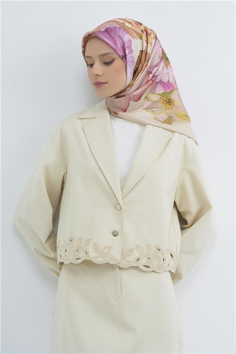 Armine  Saf İpek Twill Eşarp 9503D 01