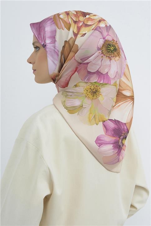 Armine  Saf İpek Twill Eşarp 9503D 01