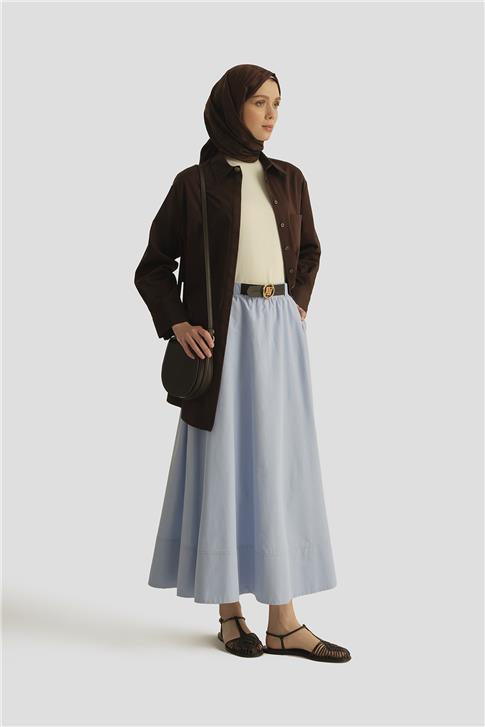 Armine Pamuklu Etek 25Y1837 Bebe Mavi