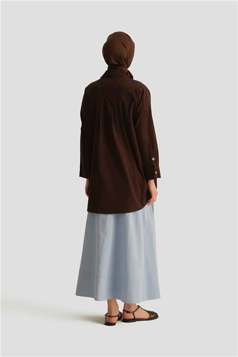 Armine Pamuklu Etek 25Y1837 Bebe Mavi