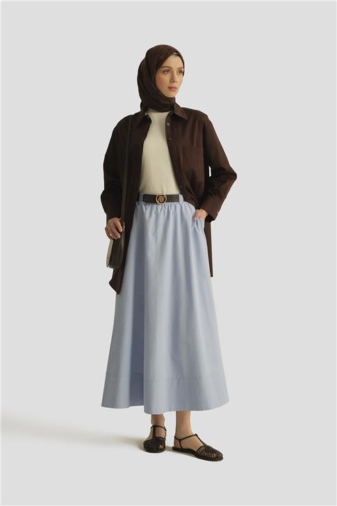 Armine Pamuklu Etek 25Y1837 Bebe Mavi