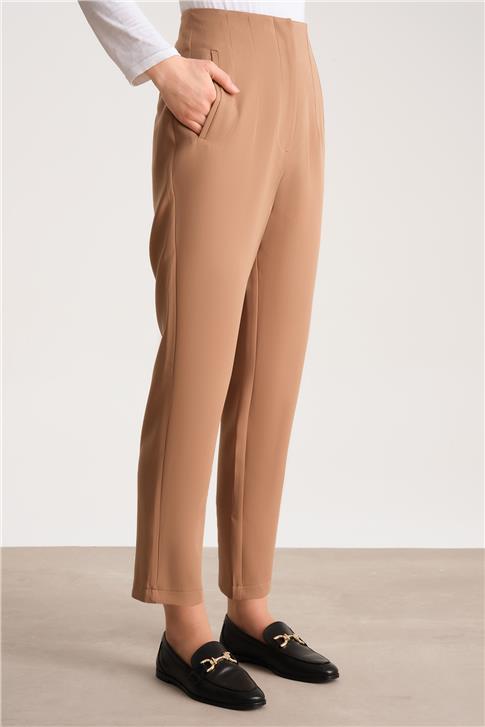 Armine Yüksek Bel Havuç Pantolon Ort2518 Camel