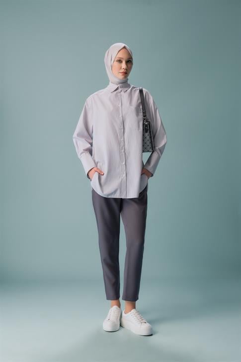 Armine Yüksek Bel Havuç Pantolon Ort2518 Gri