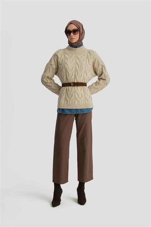 Armine Straight Pantolon ORT2720 Kahverengi