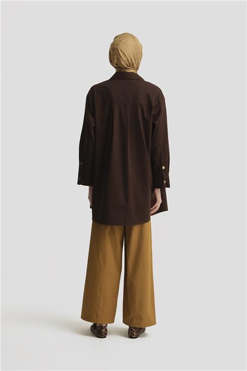 Armine Yüksek Bel Palazzo Pantolon 25Y2812 Sahra