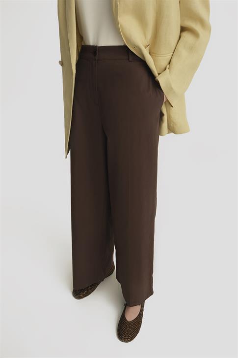 Armine Yüksek Bel Palazzo Pantolon 25Y2812 Acı Kahve