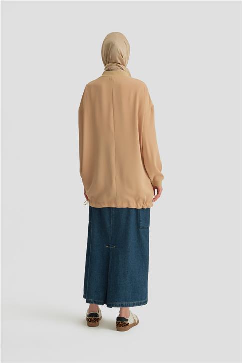 Armine Broşlu Bluz Ort3100 Bisküvi