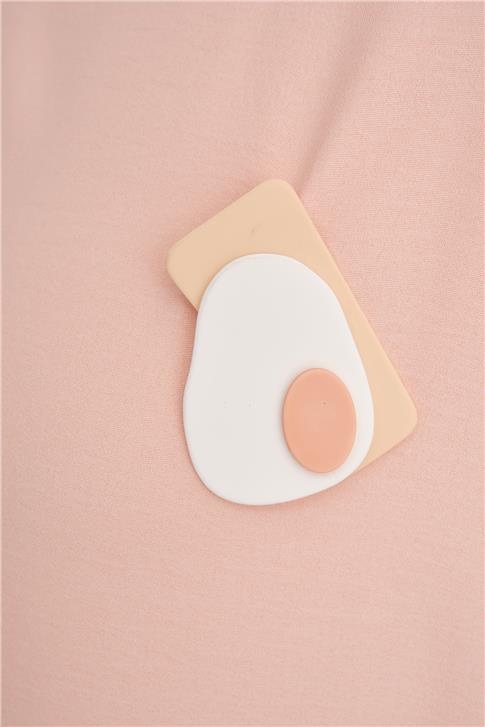 Armine Broşlu Bluz Ort3100 Somon