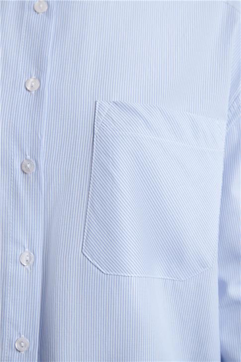 Armine Çizgili Gömlek Ort3440 Mavi