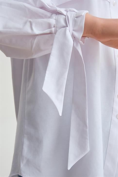 Armine Kol Detaylı Gömlek 23K3441 Beyaz