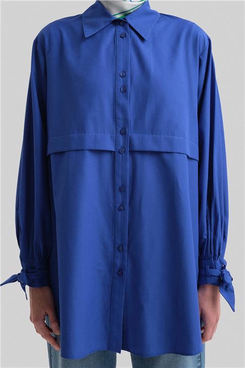 Armine Kol Detaylı Gömlek 23K3441 Saks