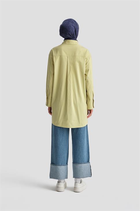 Armine Cepli Gabardin Gömlek Ceket 25K3603 Çağla