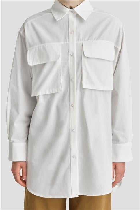 Armine Cepli Gabardin Gömlek Ceket 25K3603 Ekru