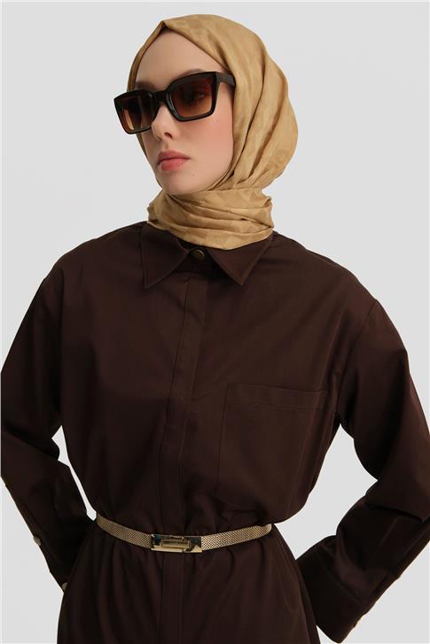 Armine Varak Baskılı Tunik 25Y4601 Kahverengi