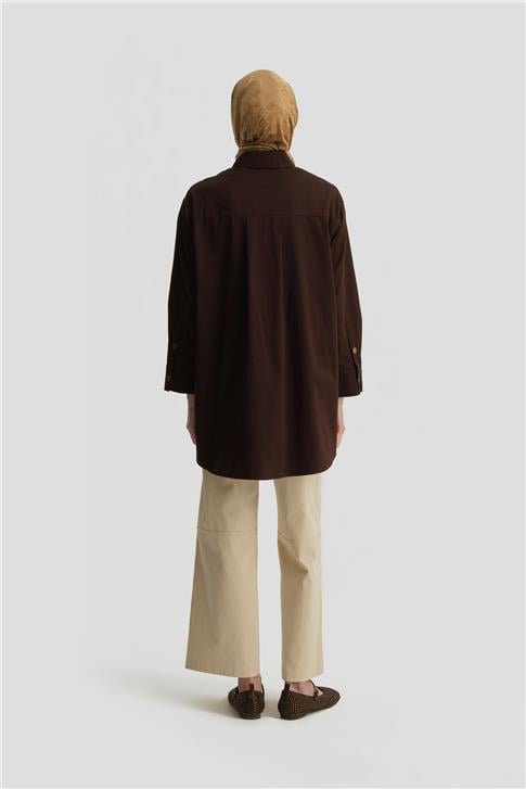 Armine Varak Baskılı Tunik 25Y4601 Kahverengi