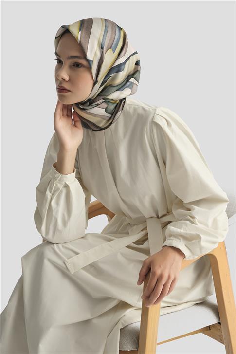 Armine Pile Detaylı Pamuk Elbise 25Y9024 Aytaşı