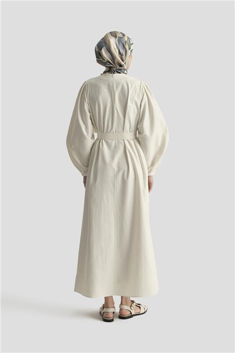 Armine Pile Detaylı Pamuk Elbise 25Y9024 Aytaşı