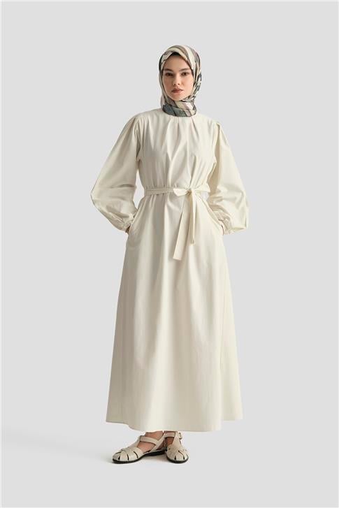 Armine Pile Detaylı Pamuk Elbise 25Y9024 Aytaşı