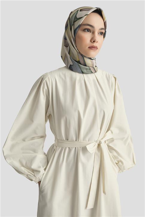 Armine Pile Detaylı Pamuk Elbise 25Y9024 Aytaşı