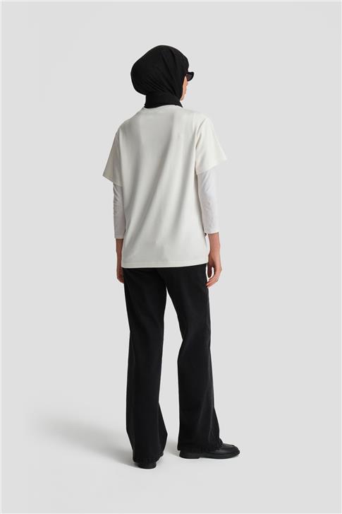 Armine Tişört Ortd9033 Ekru