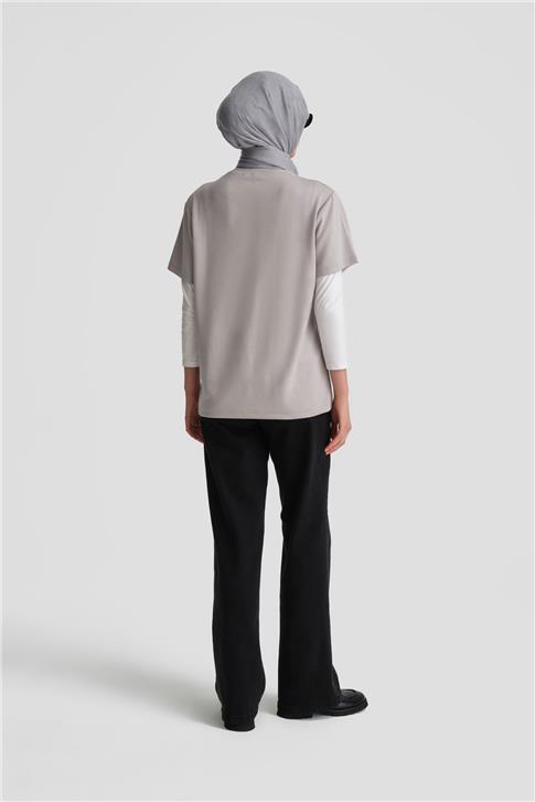 Armine Tişört Ortd9033 Gri