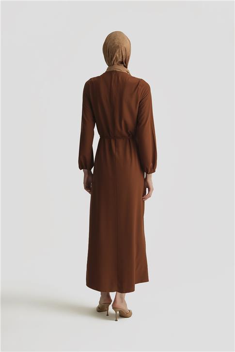 Armine Elbise ORTD9435-1 Acı Kahve