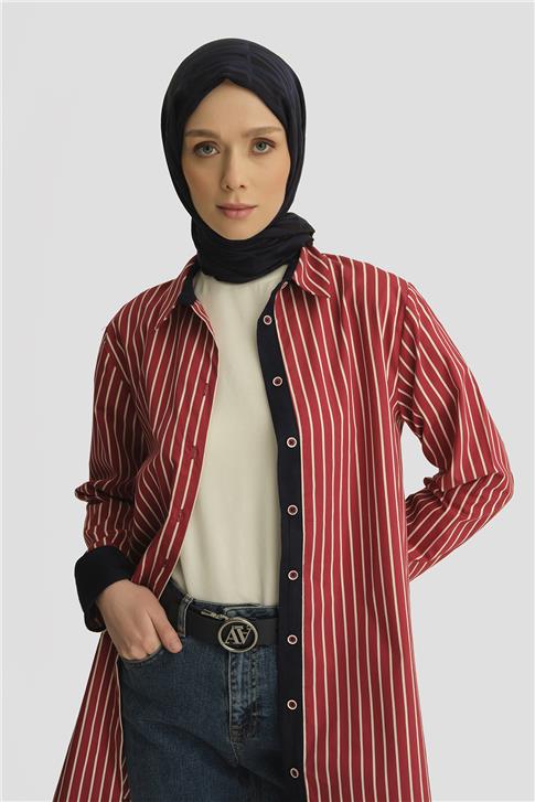 Armine Çizgili Tunik ORTD9438 Bodro