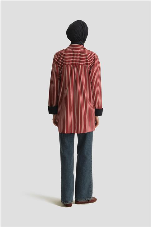 Armine Çizgili Tunik ORTD9438 Bodro