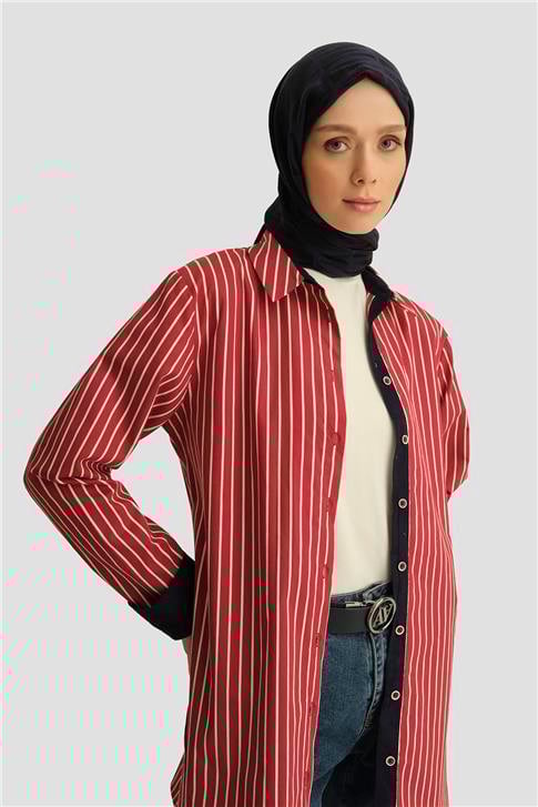 Armine Çizgili Tunik ORTD9438 Bodro