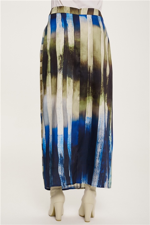 Armine Asimetrik Pliseli Empirme Etek 22K1307 Morcivert