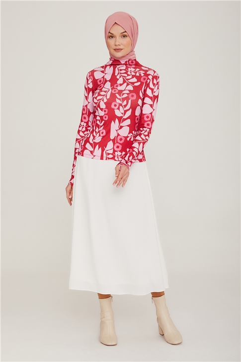 Armine Desenli İç Bady 22K3206 Kırmızı