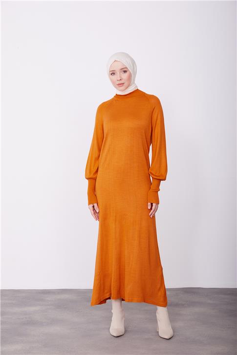 Armine Elbise 23Kd4250 Yanık Oranj