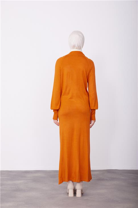 Armine Elbise 23Kd4250 Yanık Oranj