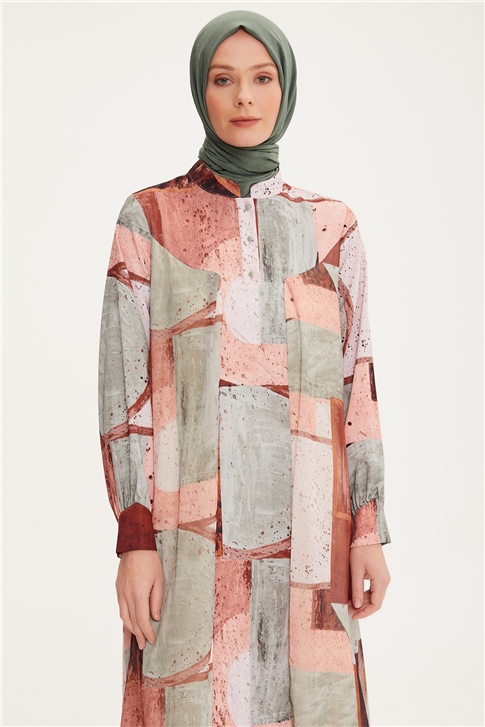 Armine Şifon Garnili Empirme Elbise 22K9537 Pastel Yeşili